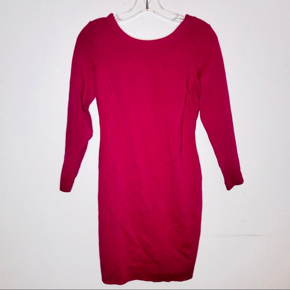 Sold-BANANA REPUBLIC Pink Ponte Long Sleeve Dress - Picture 2 of 8